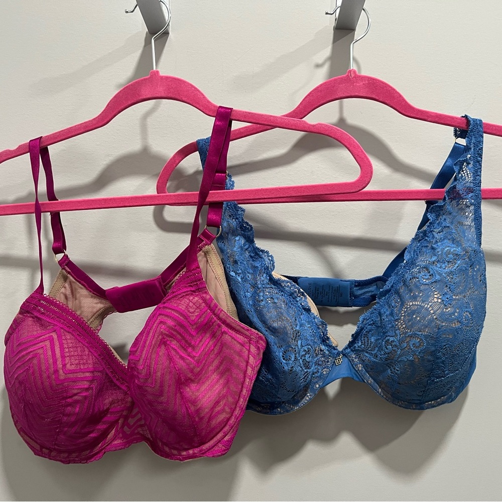 ThirdLove 36D 4 bra bundle. Blue, Pink, Black and Orange in 1.